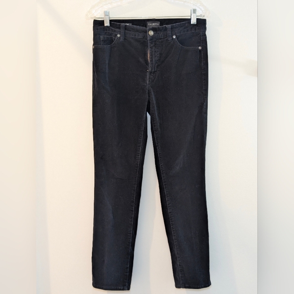 Talbots Black Corduroy Straight Leg 4P Vintage Coastal Grandmother Workwear - Picture 2 of 6